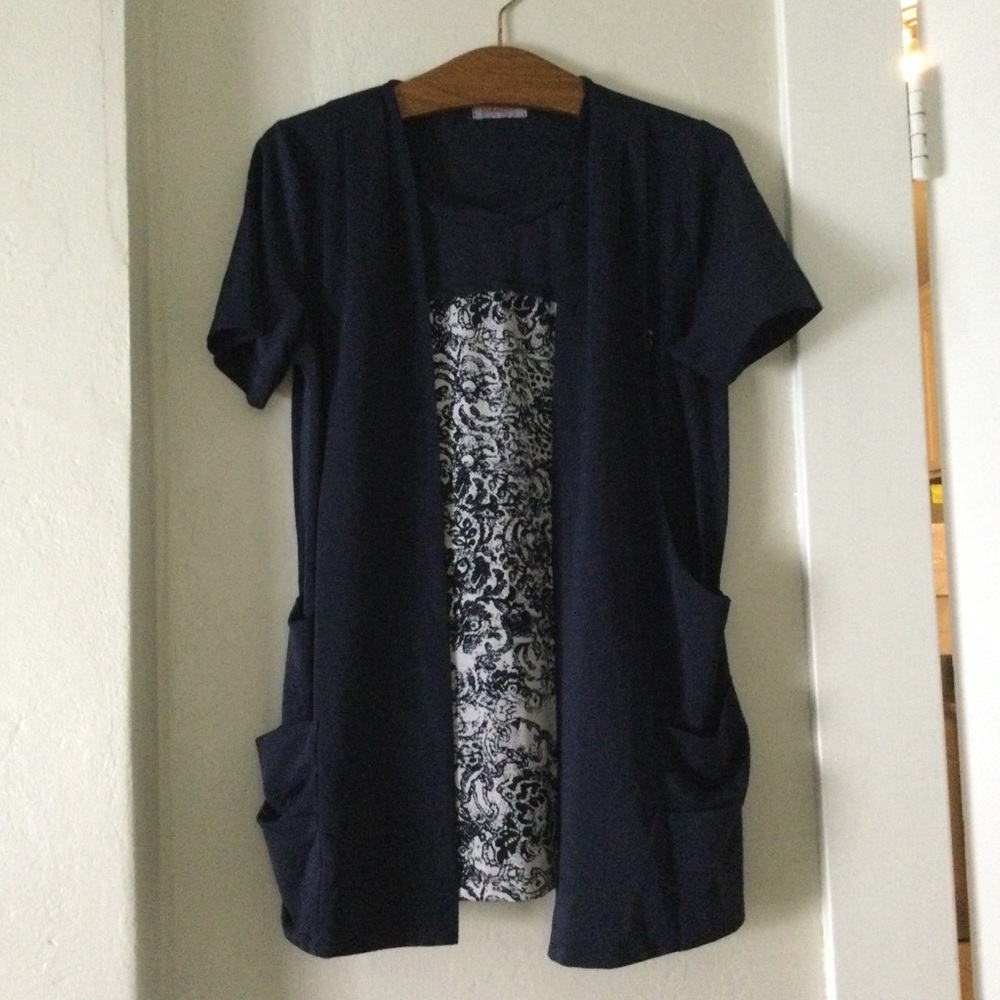 Chic Black and Cream Women's Tunic